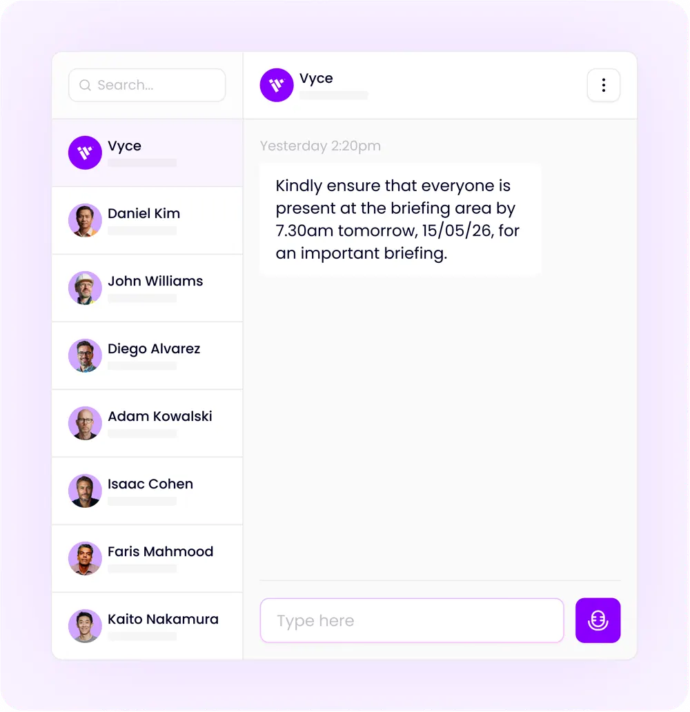 Vyce secure team messaging